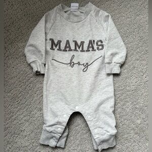 Mama's Boy Kids One Piece Infant Size 0-3 Months Gray